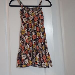 Colorful Floral Kids Dress with Ruffled Hem